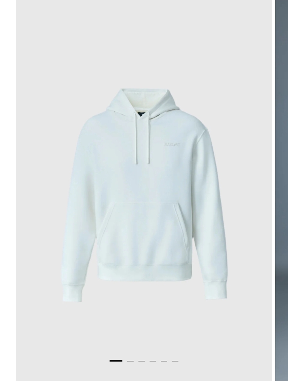 MACKAGE White KOLTON Double-Face Jersey Logo Hoodie Mens size XL